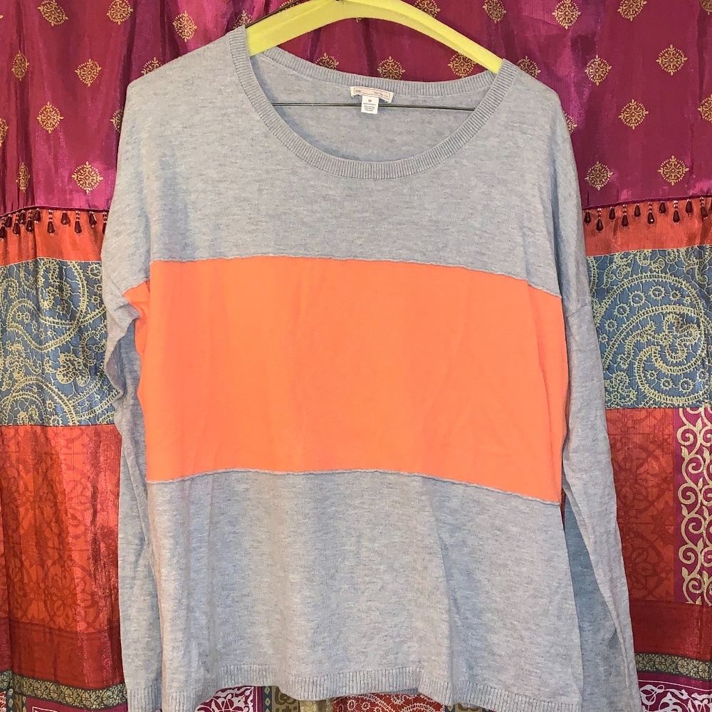 Gap Solid Stripe Long Sleeve Sweater